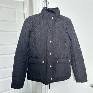 J Crew Black Quilted Jacket Size XS